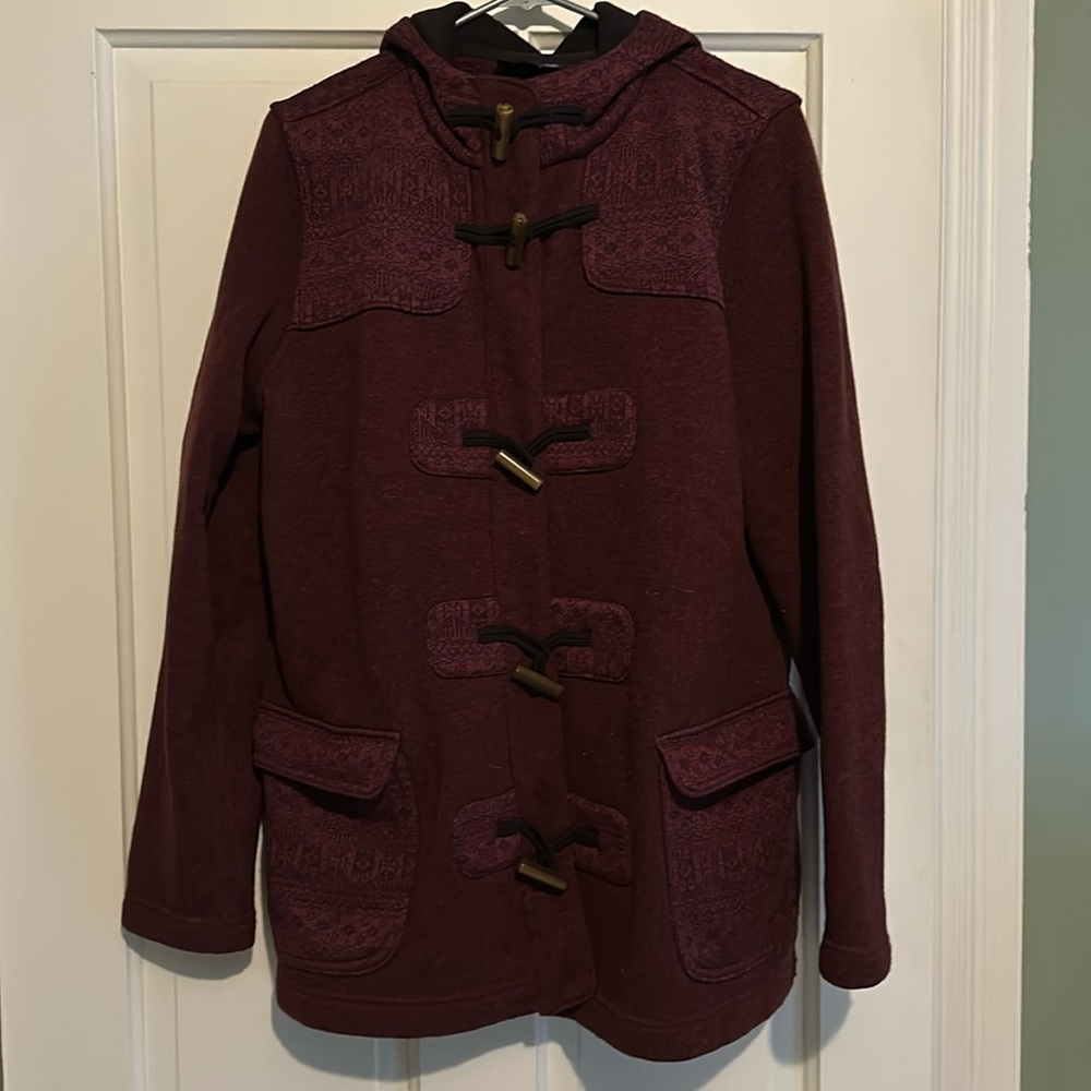 Burgundy toggle close jacket